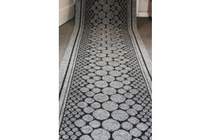 Grey Entrance Hallway Pebbles Mat Corridor 67cm wide